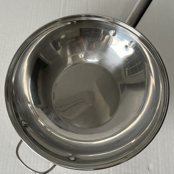 Wolfgang Puck Cookware 12" Chef Wok Pan 18-10 Non-Stick Stainless Steel 0408 - Picture 3 of 12